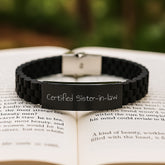 Funny Sister-in-law Gifts - 'Certified Sister-in-law' Glide lock Clasp Bracelet for Birthday from Men, Women, Family, Friends, and Coworkers - Image 2